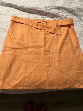 LOFT Peach-Orange Mini Skirt with Belt